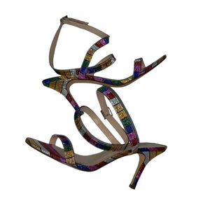 Nina New York Rainbow Ankle Wrap Heels Size 8